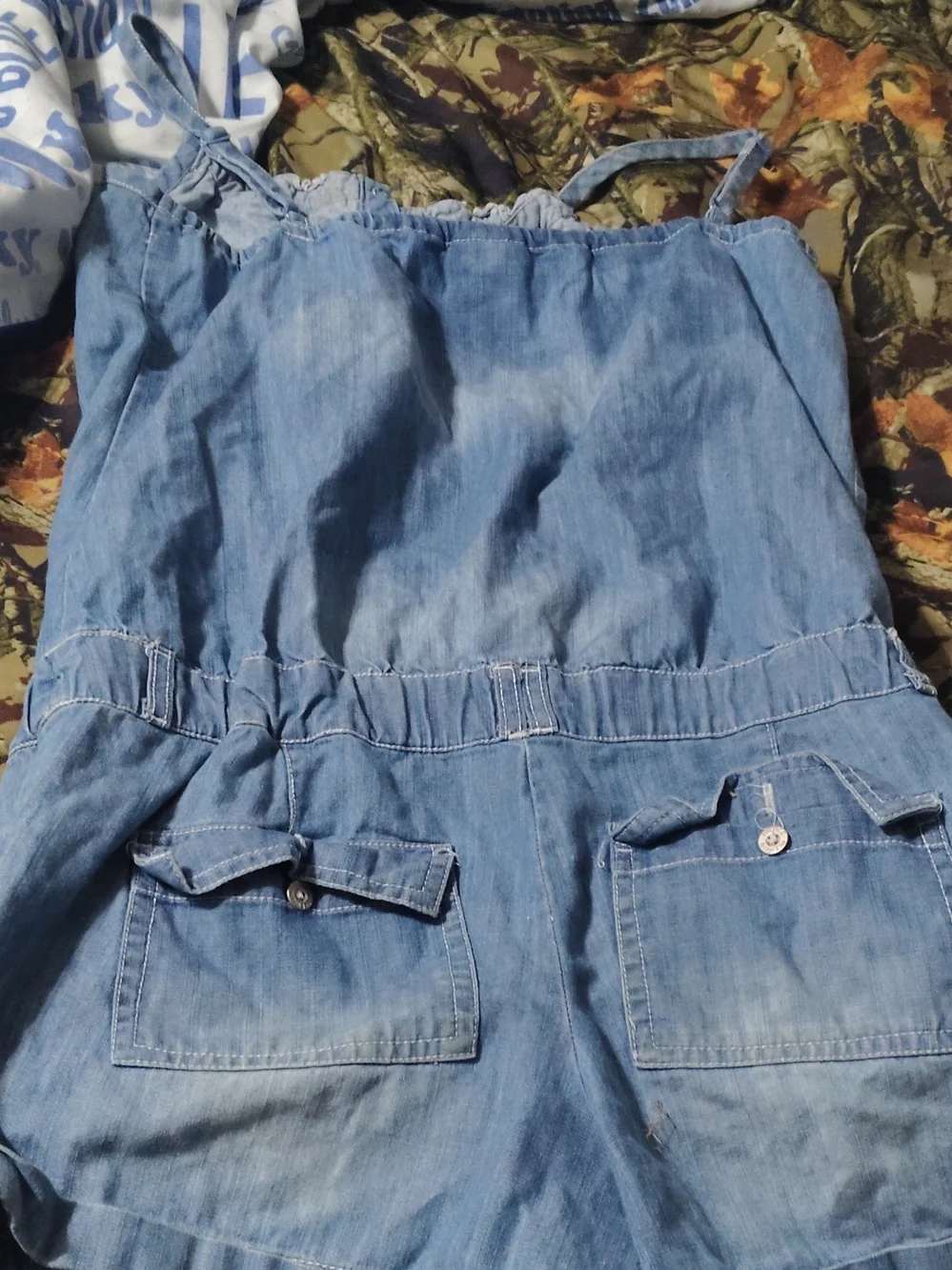 Justice Light Blue Denim Romper